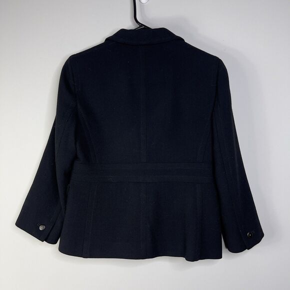VTG J. Crew Women Wool Black Blazer Size XS? Jewel Button Fully Lined Office - Picture 2 of 10